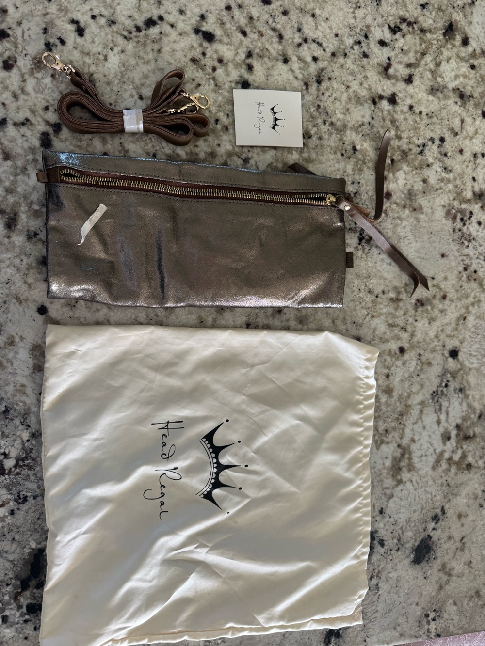 Head Regal Cross Body bag metallic bronze Brand New with detachable strap